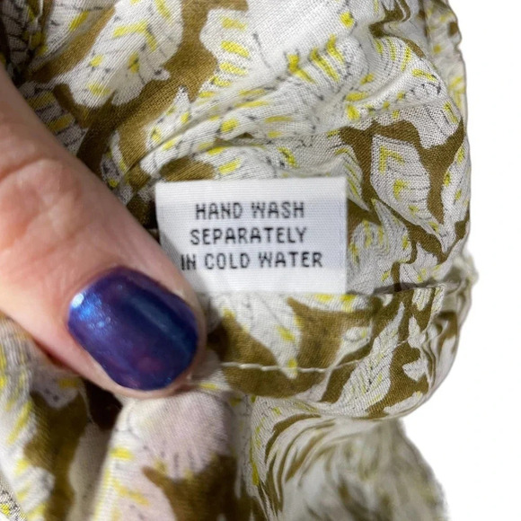 Roberta Roller Rabbit Yellow and Brown Floral Print Peasant Top Size XS - Picture 9 of 9